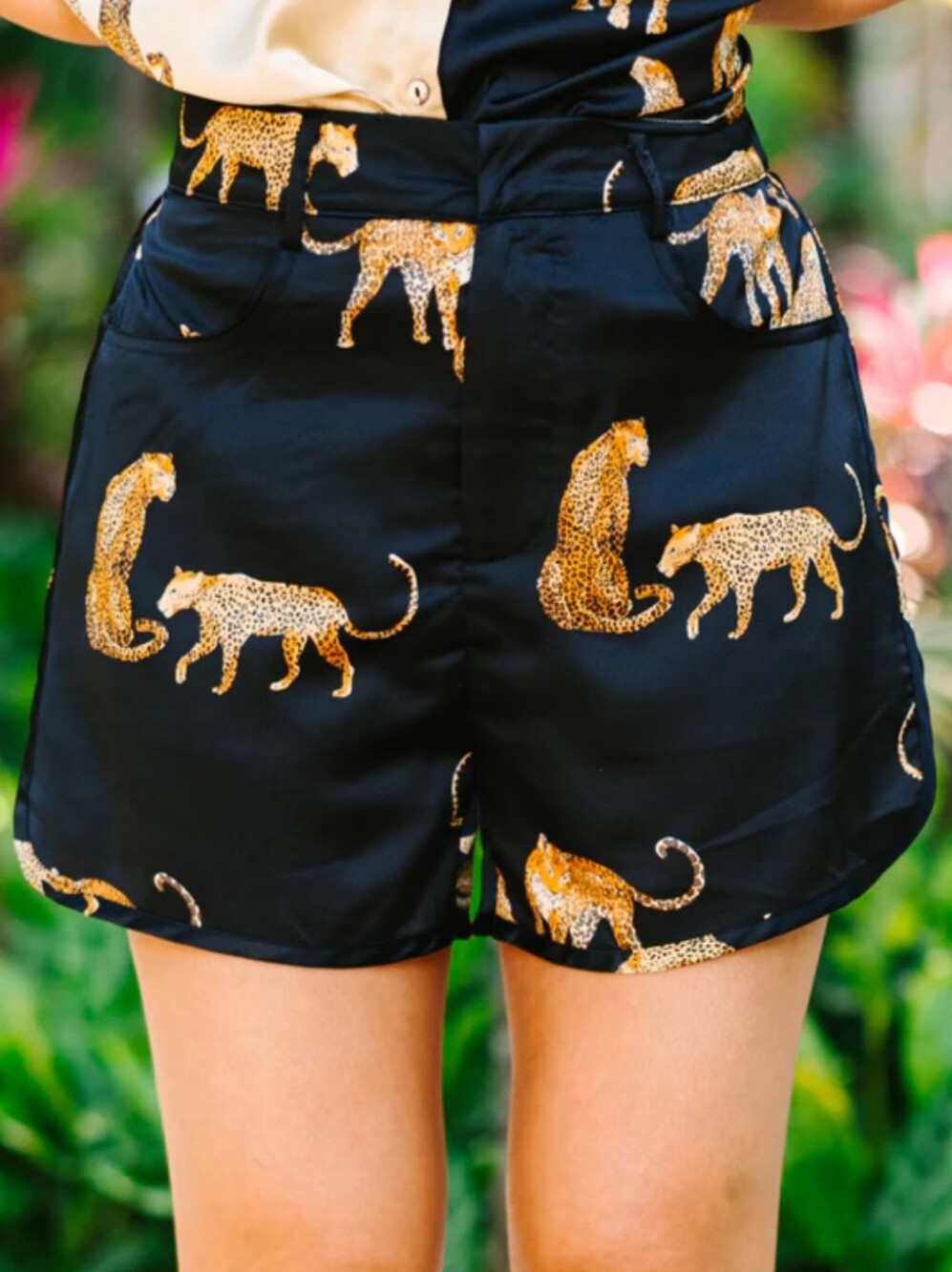 NWOT Black Leopard Print Women's Shorts